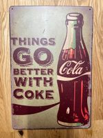 Blechschild Retro Cola Things go better with Coke