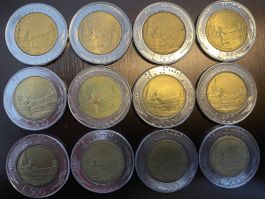 Italie, série de 500 Lire 1982 à 1995