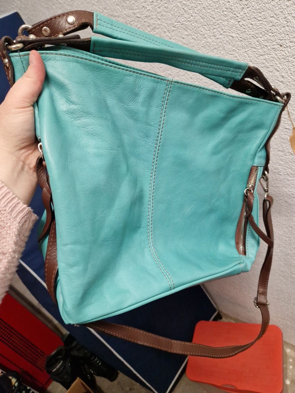 Borse da donna: Sac en cuir Turquois – Usato da Riaz venduto da Murielbhs 4
