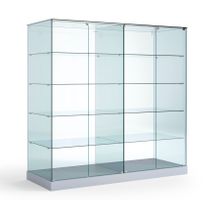 Glasvitrine, ESG Glas, Silber, LED (B.182cmxT.60cmxH.180cm)