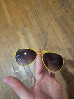 Yellow painted metal 5.75" wide frame wire big sunglasses