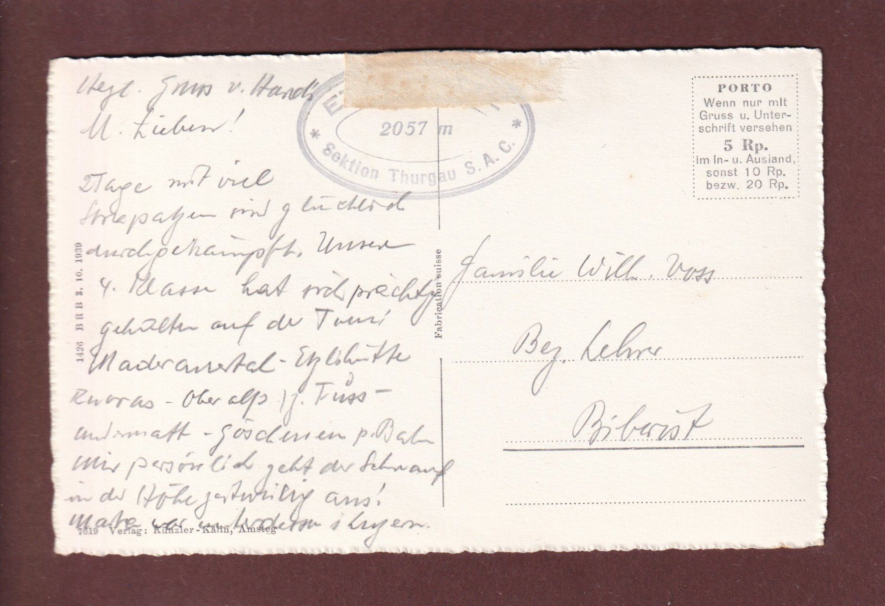 Cartoline postali: Weg zur EZLIHÜTTE – Usato da Pully venduto da nicecards 1