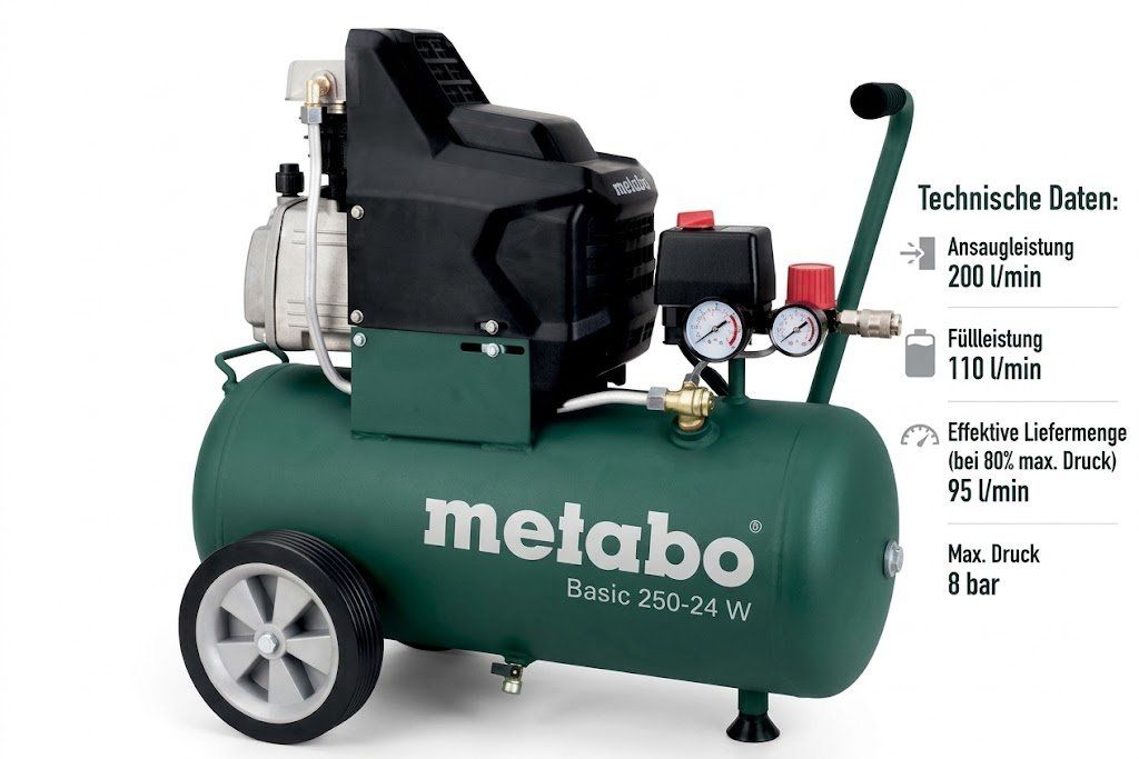 Metabo Compressori: Kompressor METABO Basic 250-24 W NEU & OVP – Nuovo e nell'imballaggio originale da Jegenstorf venduto da Bracher_Store
