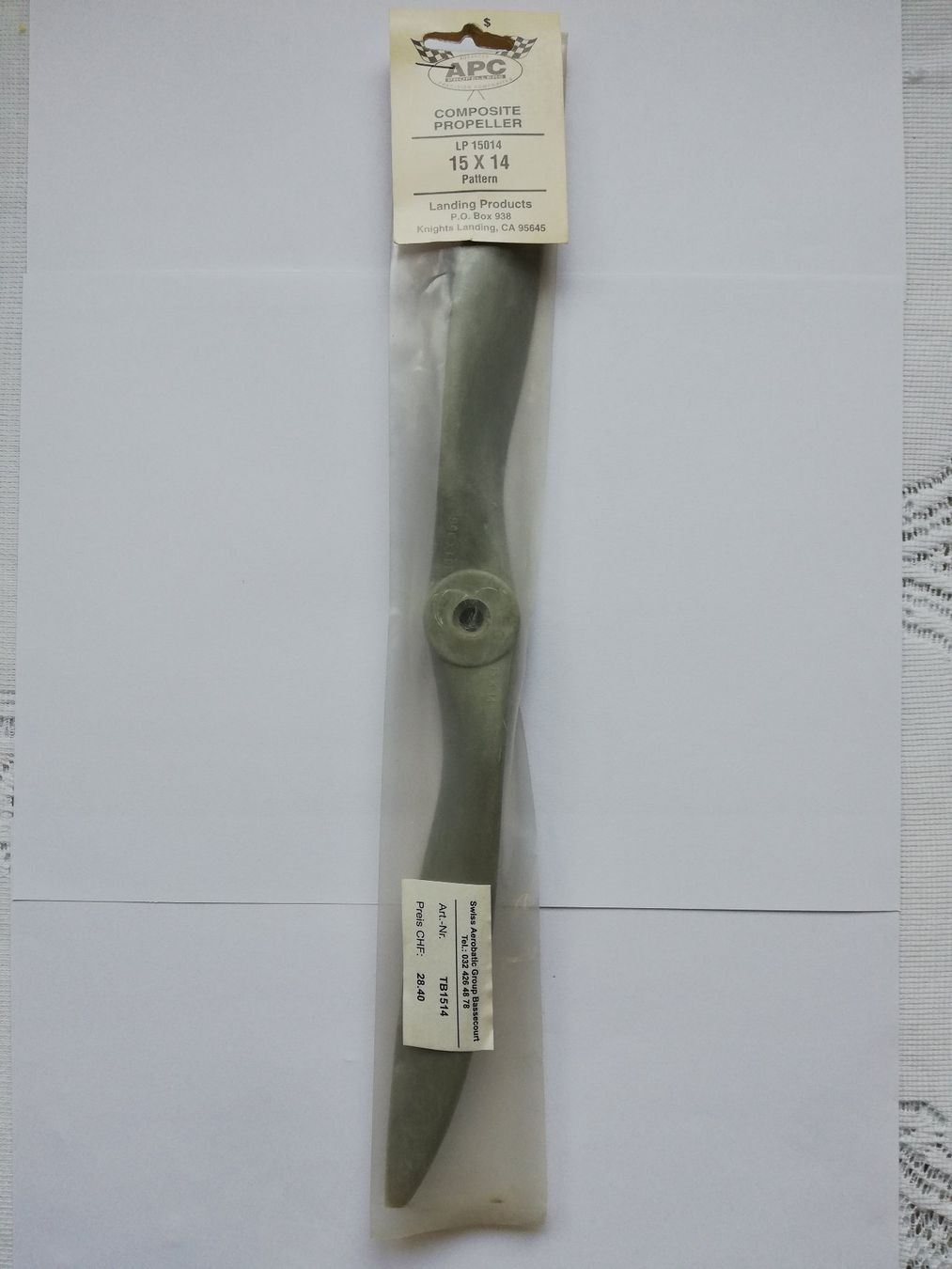 Modellismo RC: APC Propeller 2-Blatt 15 x 14 – Nuovo e nell'imballaggio originale da Flüh venduto da AMS-Modellbau