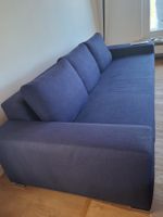 Minotti 3-Sitzer Sofa blau + Ottomane