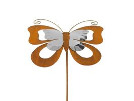Gartendeko Grosser Schmetterling Rostoptik 32 x 40 x 100cm