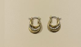 Elegant Two-Tone Hoop Earrings, Perfect for Summer!