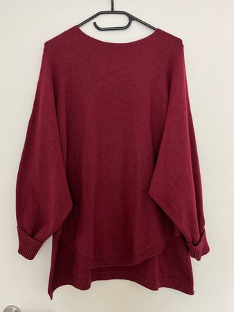 Pullover One Size, Farbe dunkelrot
