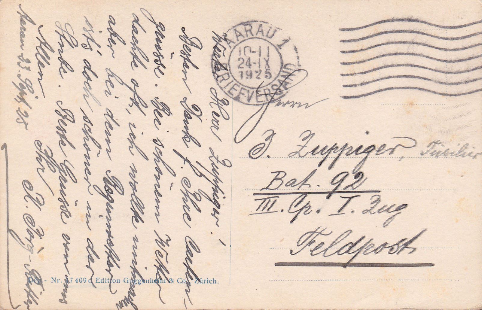 Cartoline postali: 1925, s/w AK Aarau, Schlössli – Usato da Wenslingen venduto da riger11 1