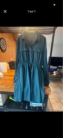 Robe chemise verte