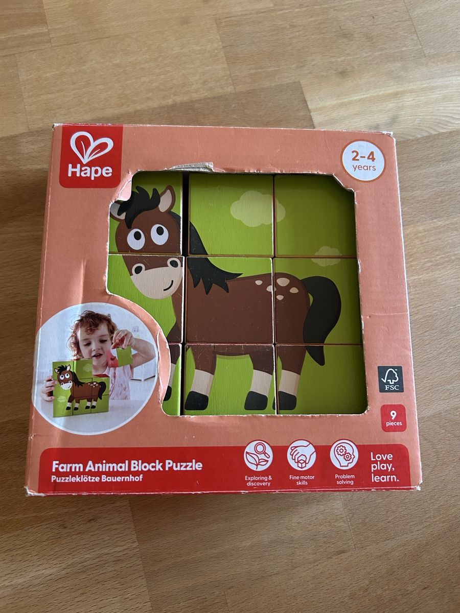 Hape Puzzles: Hape Puzzleklötze Bauernhof  – D'occasion à Boswil par JAnnen