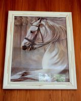 grosses PFERDEBILD mit HOLZRAHMEN Shabby Chic * Landhausstil