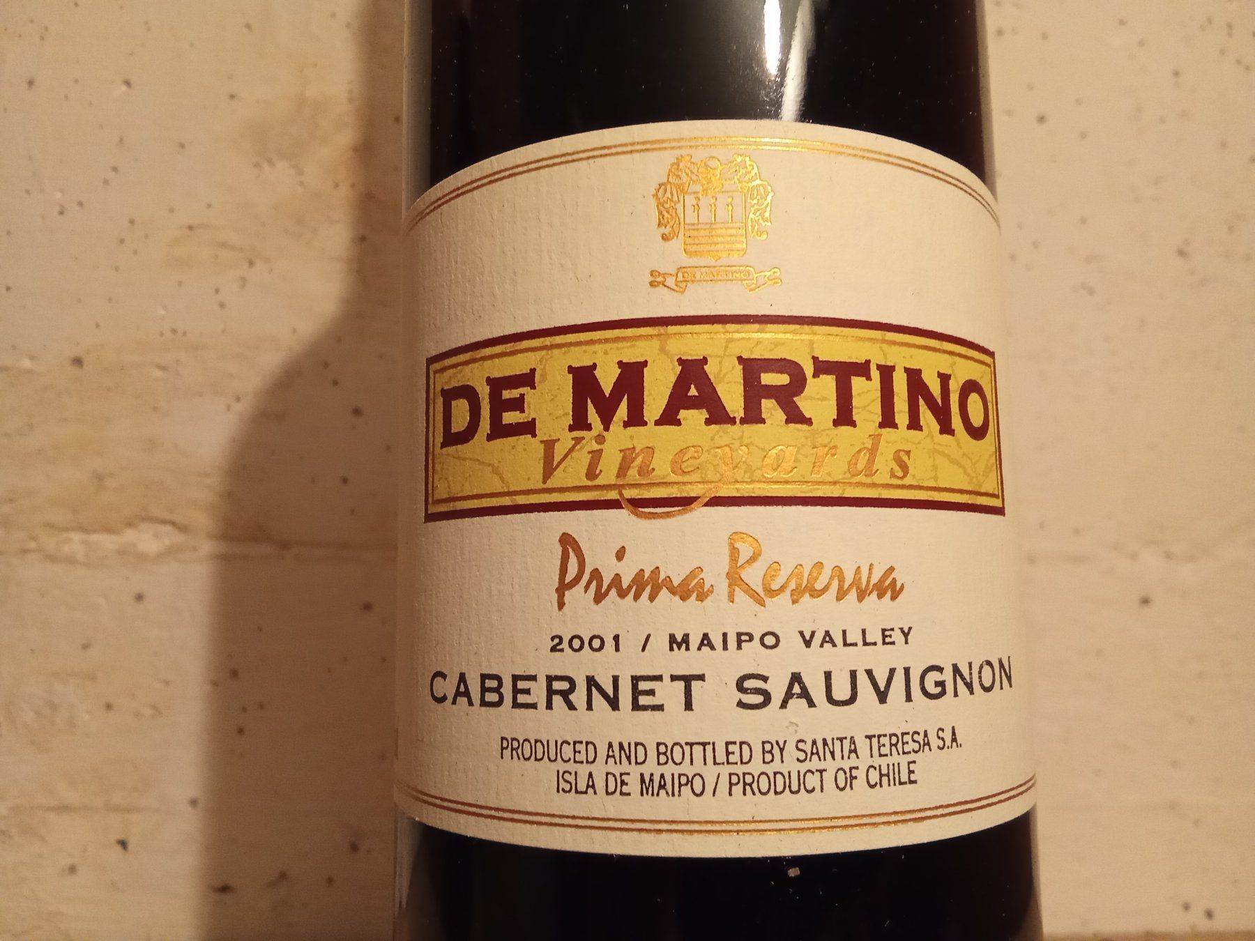 Wein: Cabernet Sauvignon 1a Riserva 2001/De Martino/Maipo Valley – Neu und originalverpackt aus Bilten von Bora3 1