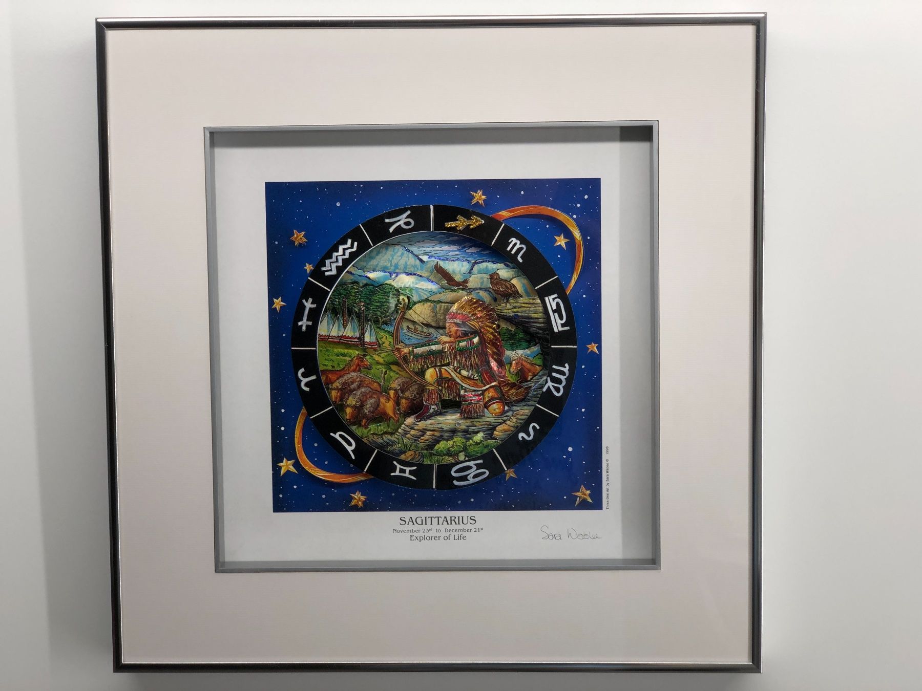 Dipinti: 3D Bild / Sternzeichen Schütze / 40x40cm - Silber – Nuovo e nell'imballaggio originale da Bergdietikon venduto da Garak 1