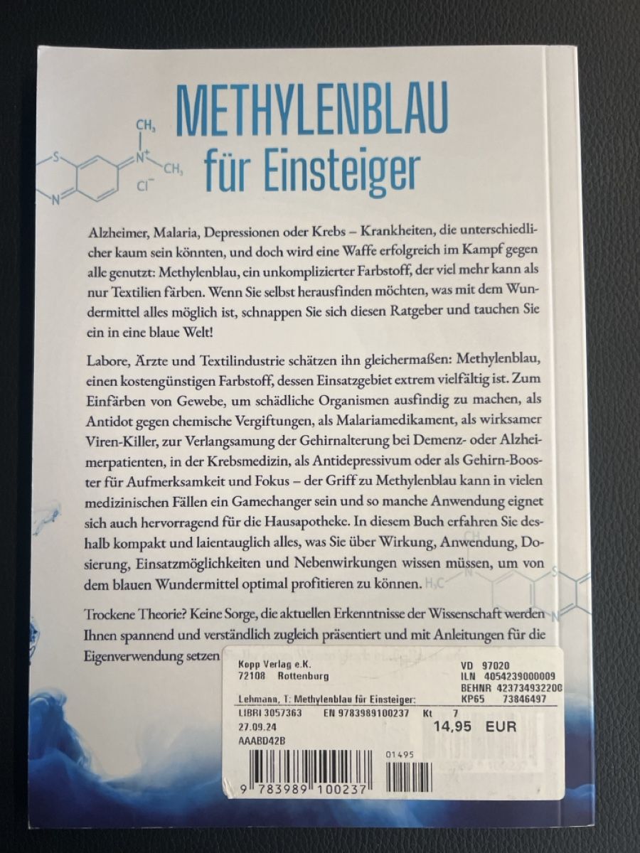 Libri: Methylenblau für Einsteiger - Thomas Lehmann – Usato da St. Antoni venduto da naefp 1