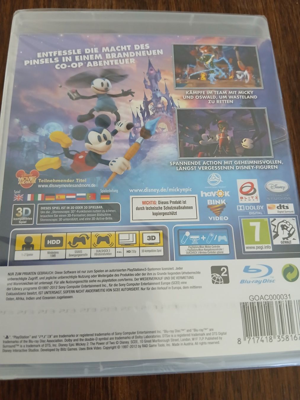 Giochi: Disney Micky Epic 2 PS3 NEU&OVP – Nuovo (secondo la descrizione) da Pfungen venduto da Himbogame 1