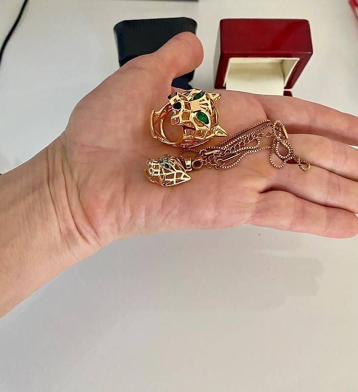 Ciondoli: Pantere ring e ciondolo con catena – Usato da Lugano venduto da dir_5287 1