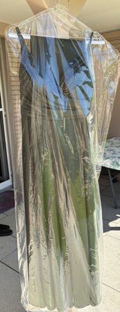 Olivgrünes Abendkleid / Ballkleid, Gr. 40, 1x getragen