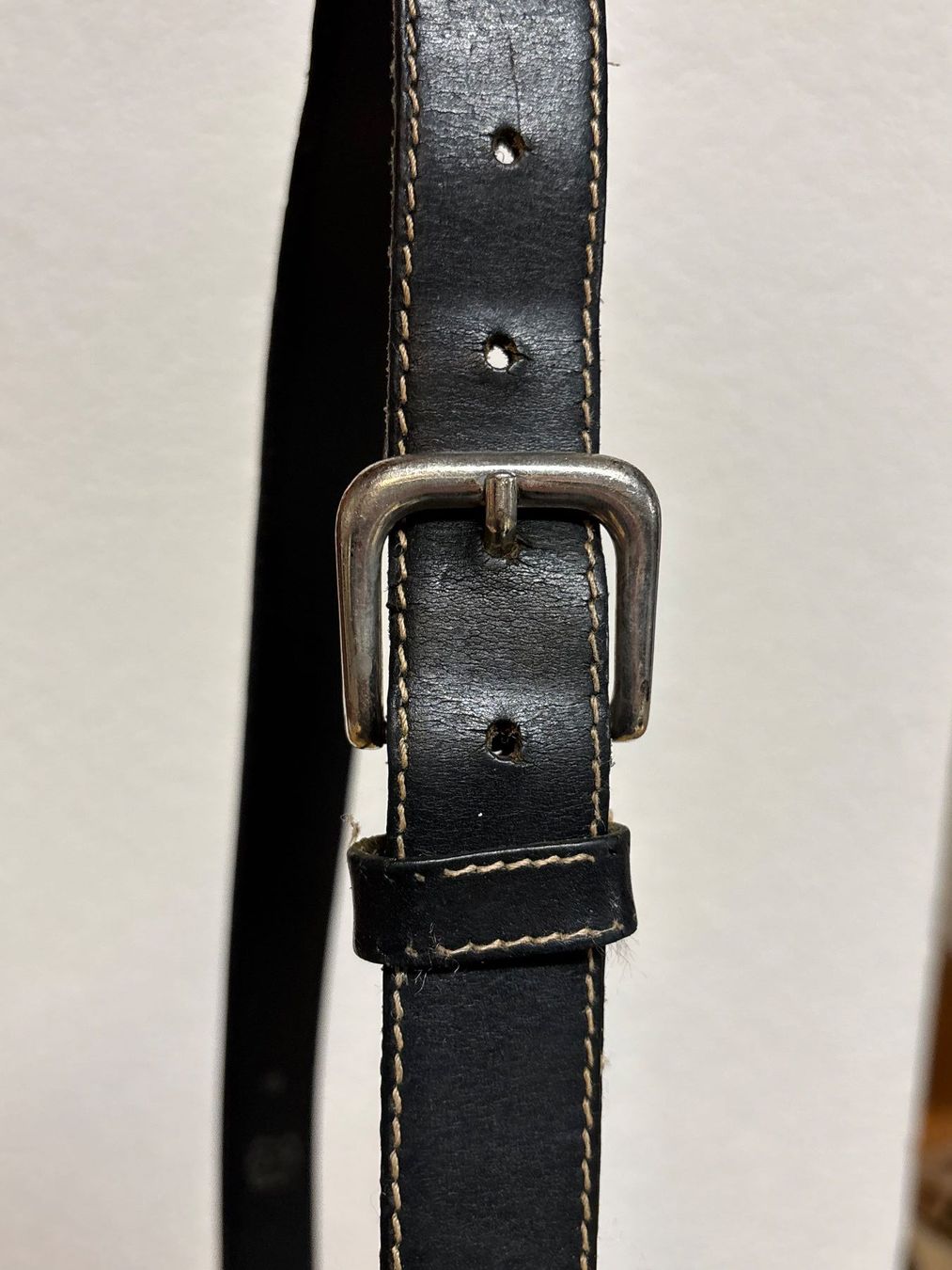 Cinture: Schwarzer Ledergürtel mit Muster, Echtleder, Gürtel – Usato da Alten venduto da AuntiesAtticFinds 2