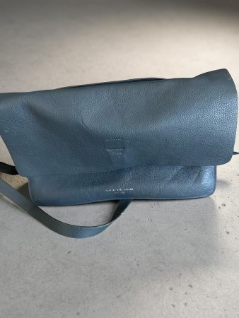 Marc by Marc Jacobs Leder Tasche Clutch blaugrau