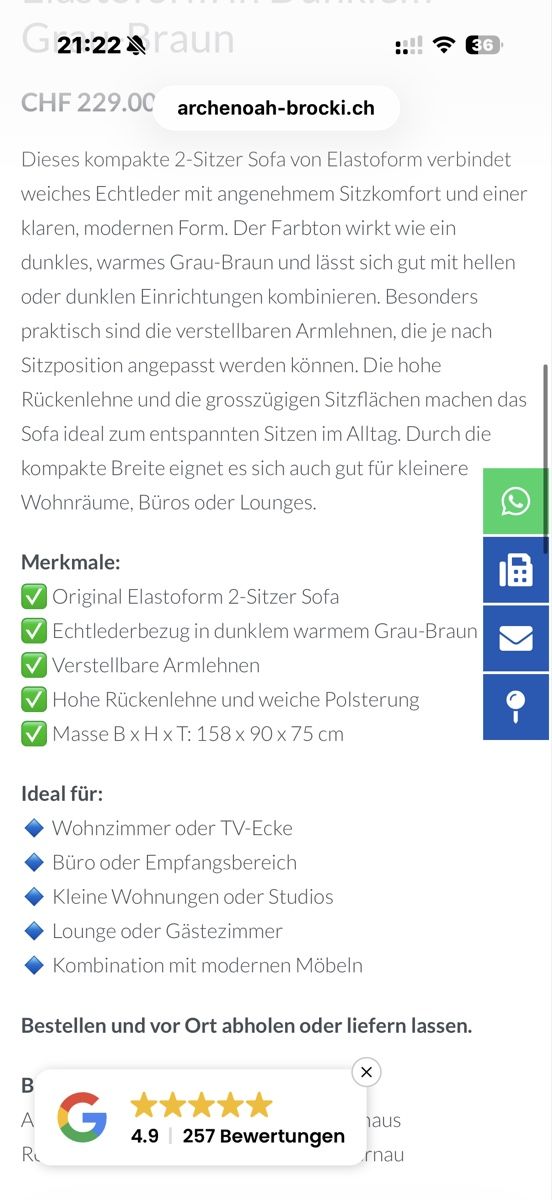 Sofas: Echtleder 3-Sitzer Sofa Original Elastoform – D'occasion à Oftringen par ste_mp2b 4