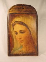 Maria Ikone aus Holz, Künstler Wandbild