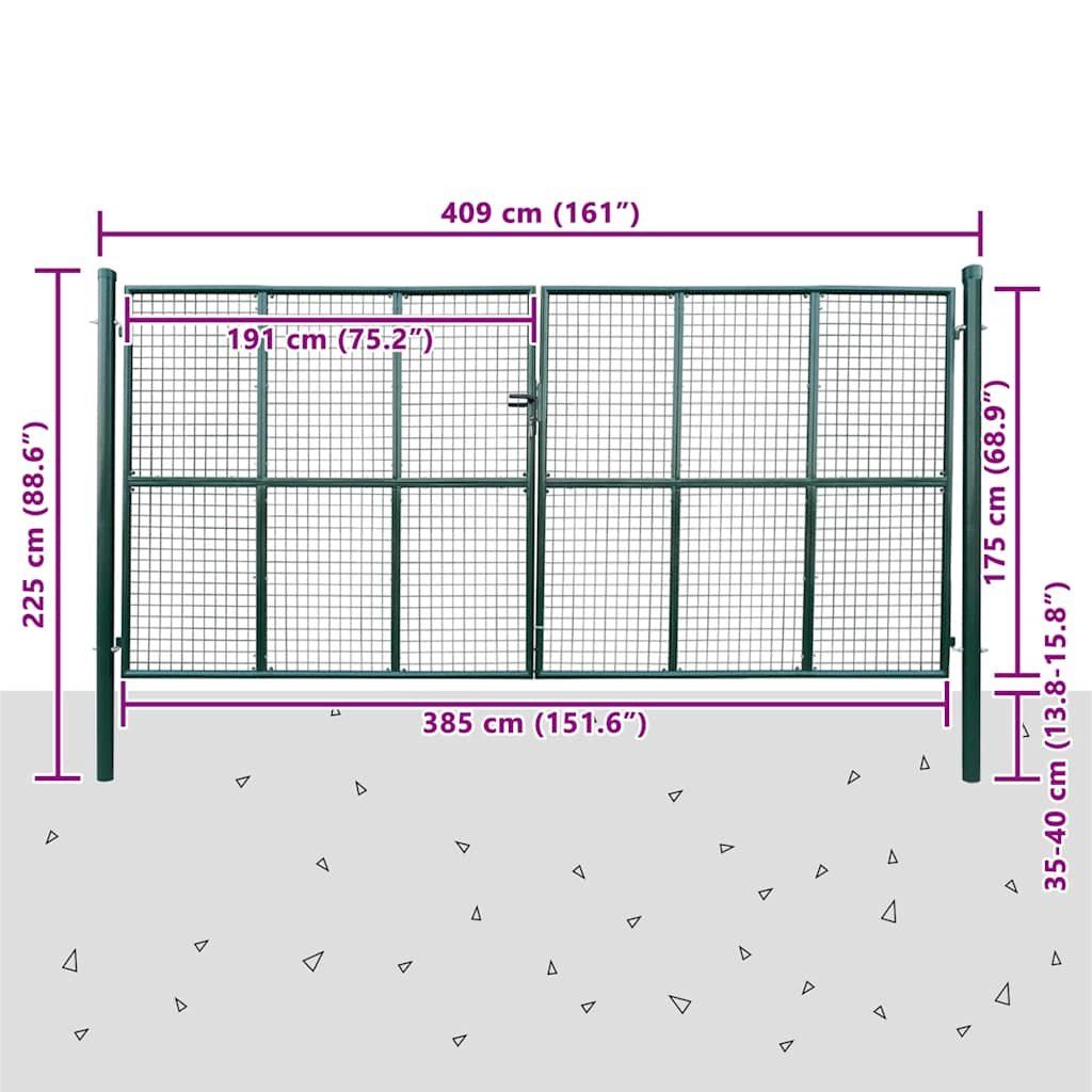 Porte: vidaXL Maschen-Gartentor 400x175 cm – Nuovo e nell'imballaggio originale da Baar venduto da vidaxl 3