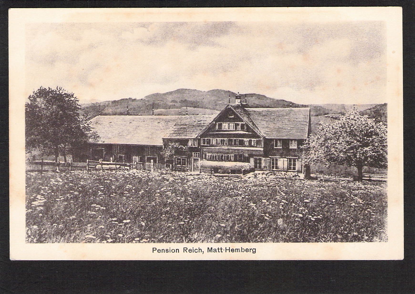 Cartoline postali: #Matt - Hemberg SG  , Pension Reich – Usato da Reichenburg venduto da Pipo-67