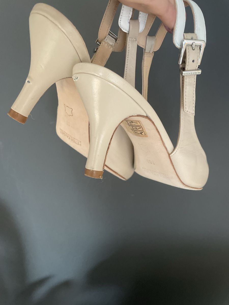 Kaiser Scarpe da donna: Peter Kaiser Slingpumps, 36 1/2, Beige Leder – Usato da Bronschhofen venduto da Ratz2 3