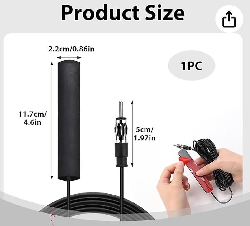 Radiocomunicazione: Antenna amplificata FM da parabrezza – Nuovo e nell'imballaggio originale da Morbio Inferiore venduto da udry65 1