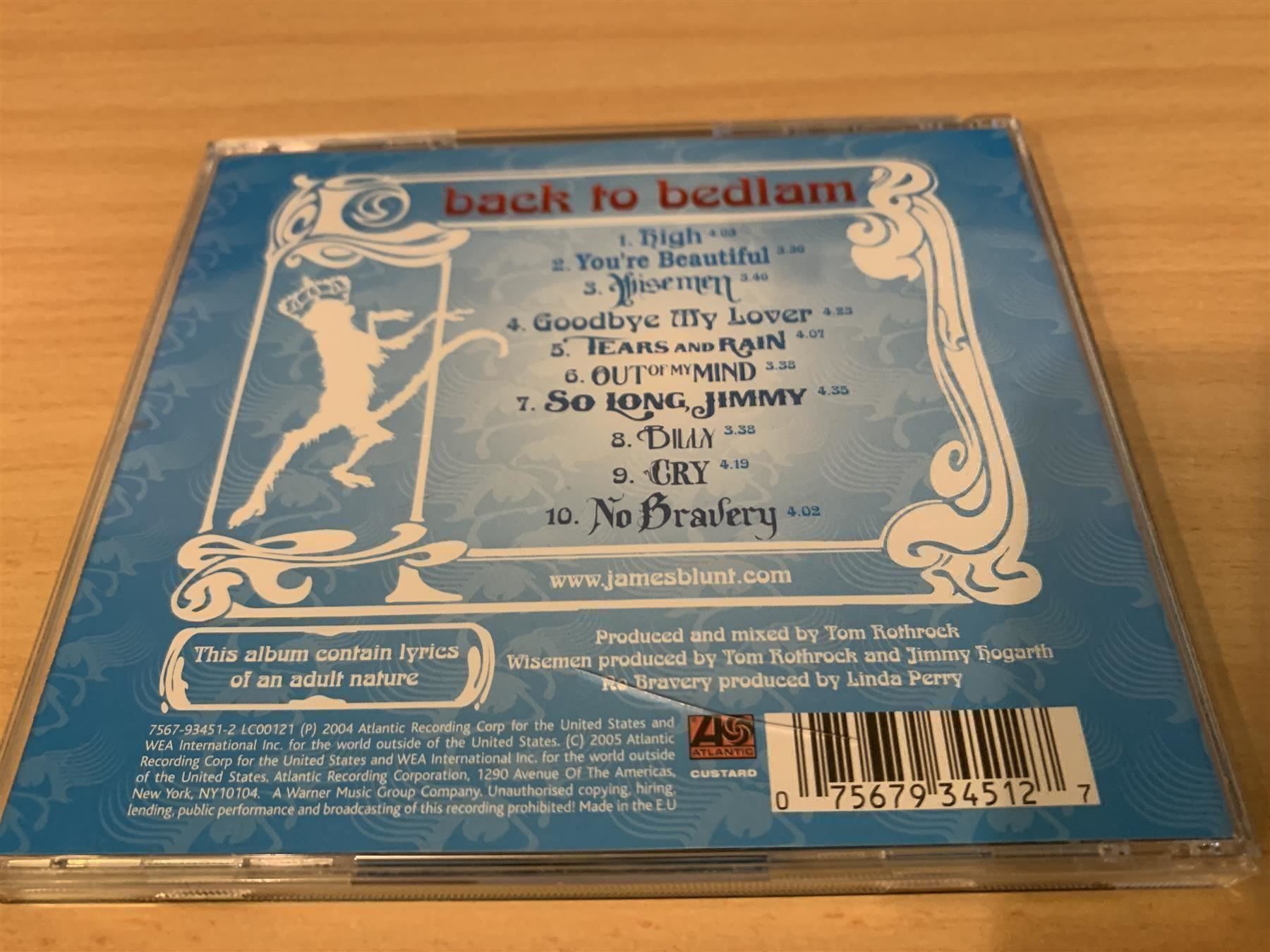 CD: James Blunt – Back To Bedlam – Usato da Rikon im Tösstal venduto da Alpenmutz 1