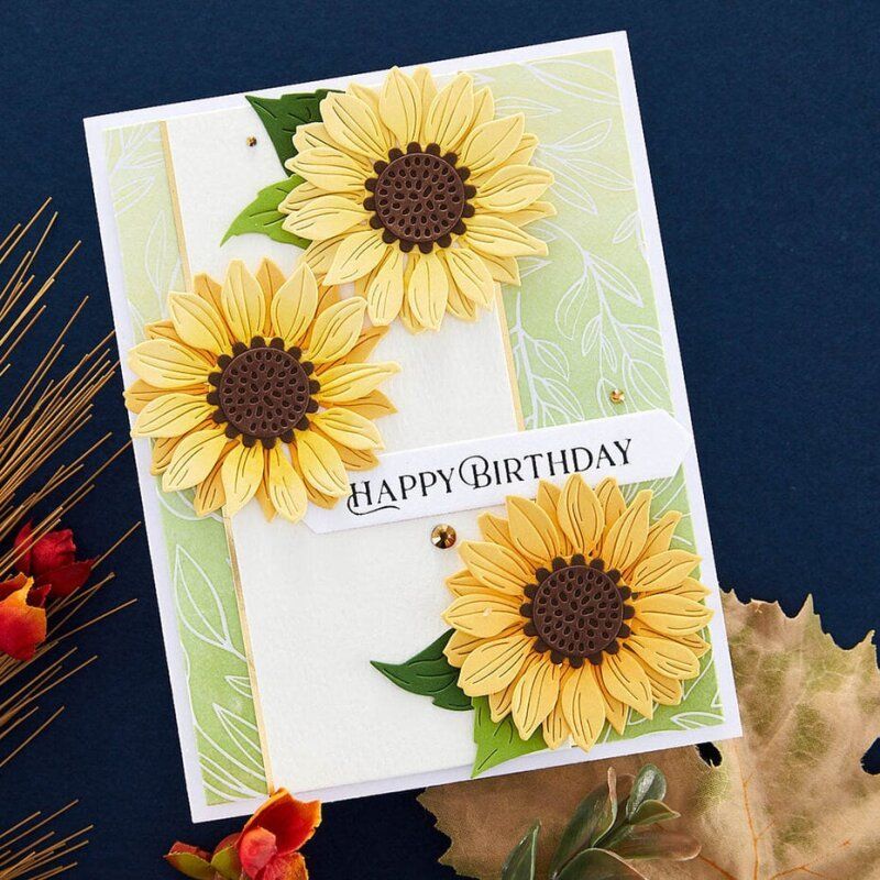 Sciablone: Spellbinders Dies ** Sunflower ** – Nuovo e nell'imballaggio originale da Rubigen venduto da rofi100