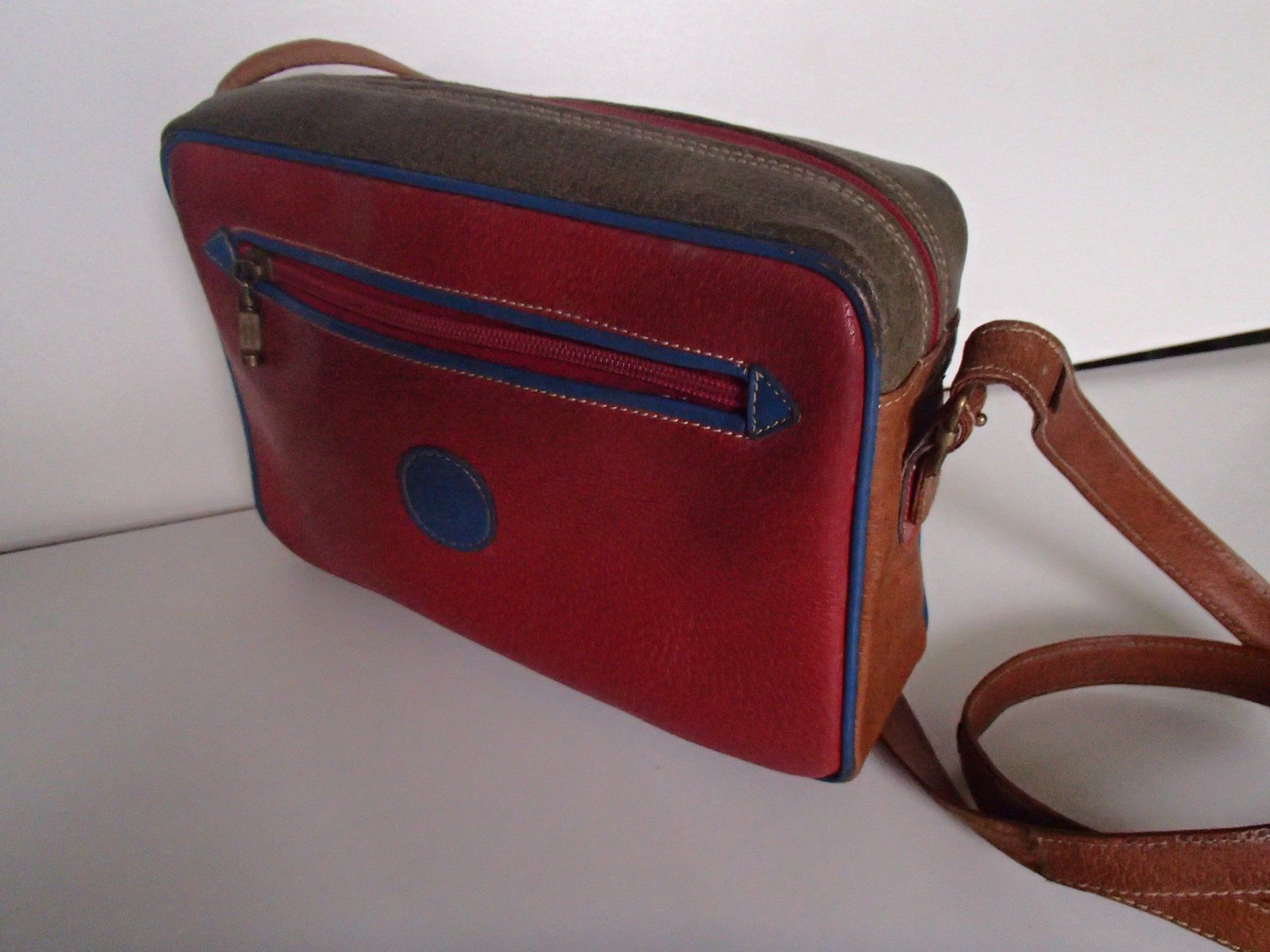 Borse da donna: 90er Jahre bunte Leder Handtasche "OTTONE GRIMALDI" – Usato da Schöfflisdorf venduto da pullux 4