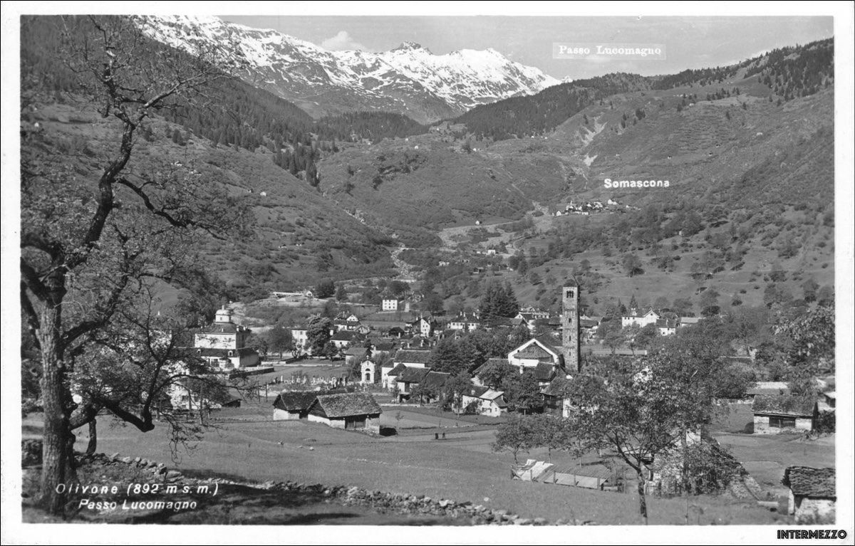Cartoline postali: Olivone // Dorf ca. 1939 Passo Lucomagno – Usato da Basel venduto da intermezzo12