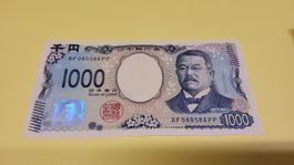 Japanische 1000 Yen Banknote, Top Zustand, Rarität!2024
