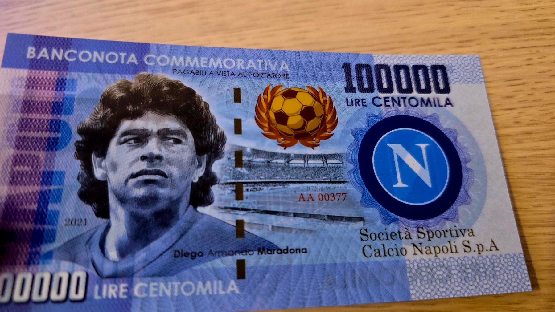 Banconote: Diego Maradona - Banknote Napoli – Nuovo e nell'imballaggio originale da Rotkreuz venduto da Titotesla 2