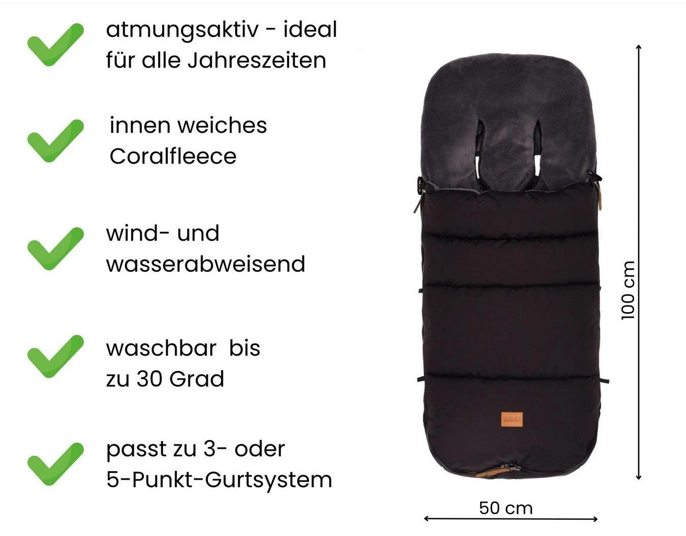 Fillikid Sacchi a pelo: fillikid Winterfusssack Kinley Schwarz – Usato da Frauenfeld venduto da mariom02 4