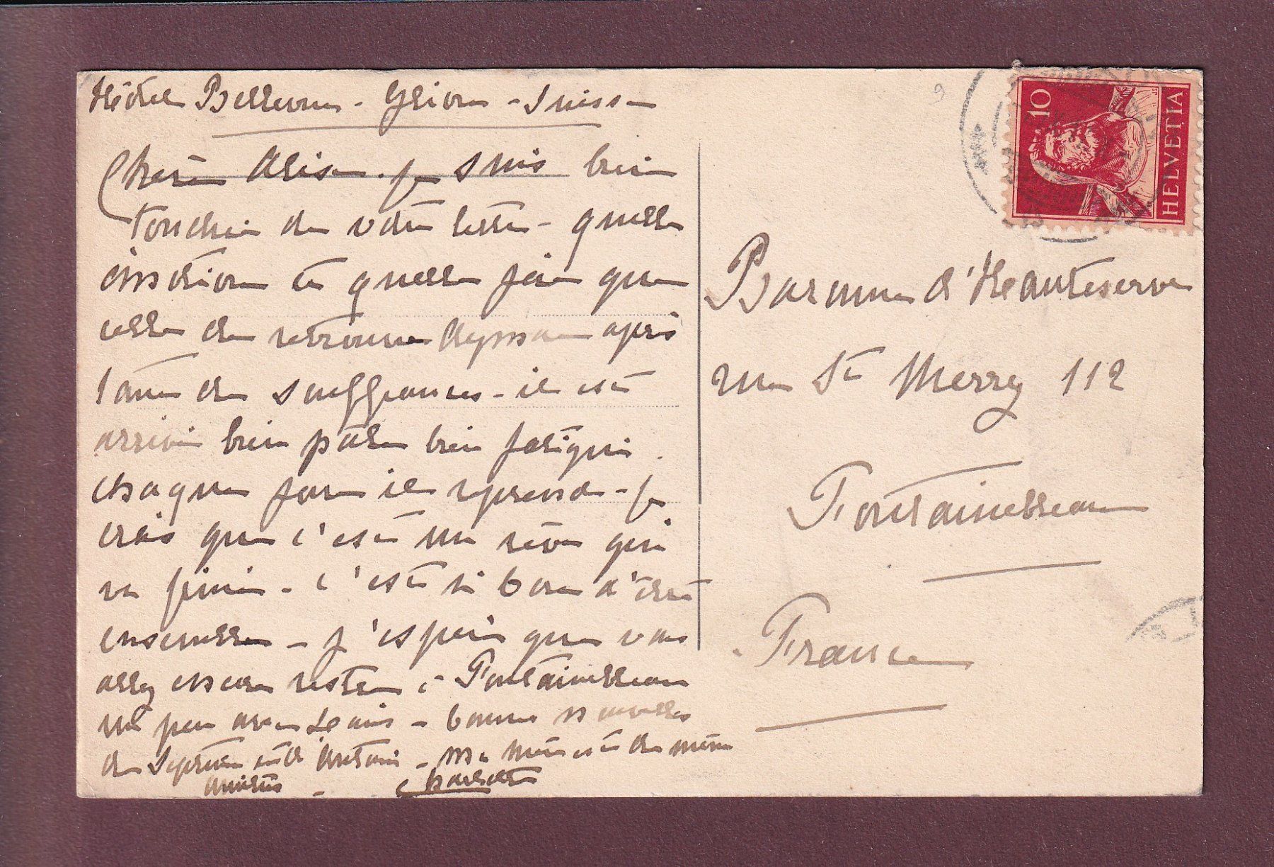 Ansichtskarten: GLION - Dents du Midi - 1917 – Gebraucht aus Pully von nicecards 1