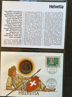 Münze Münzbrief Helvetia 2 Franken 1985