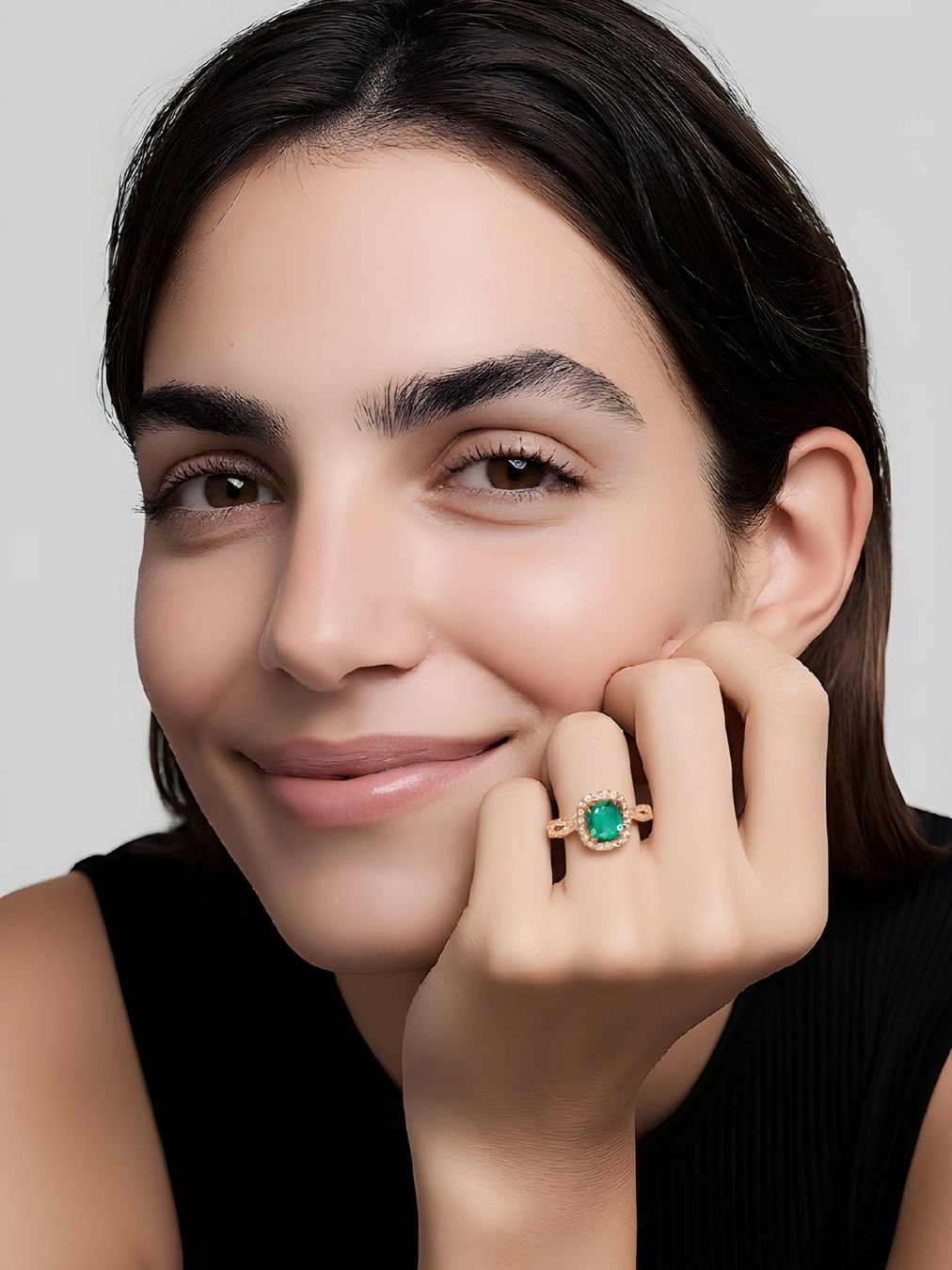 Anelli: Smaragd-Ring 14k Roségold 1,58ct – Nuovo e nell'imballaggio originale da Illnau venduto da Juwelier_Mahler_GmbH 1