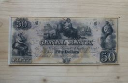 Canal Bank ++ 50 Dollars ND (1864), selten
