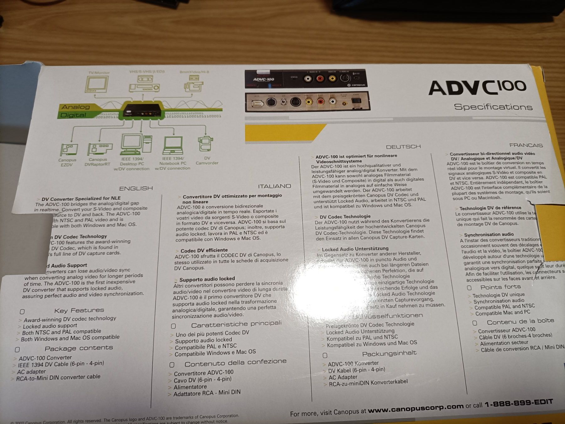 Convertitori: Canopus ADVC-100 Analog / Digital Video Converter Set – Usato da Schöftland venduto da Snacketti7 6