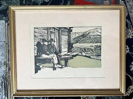 Edouard Vallet  gravure bois Valais