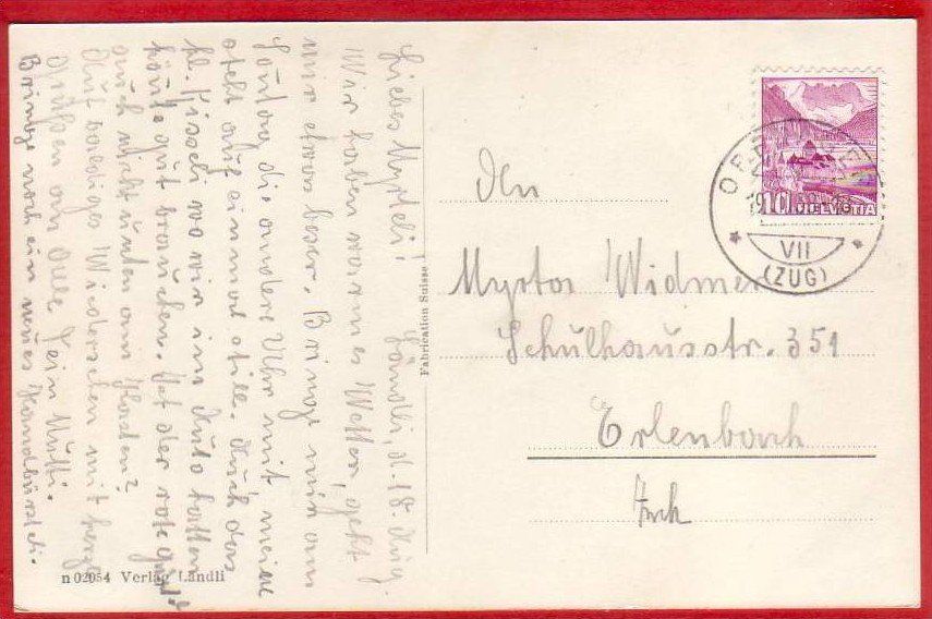 Cartoline postali: KURANSTALT LÄNDLI AM ÄGERISEE – Usato da Grüningen venduto da Kartenlaube 1