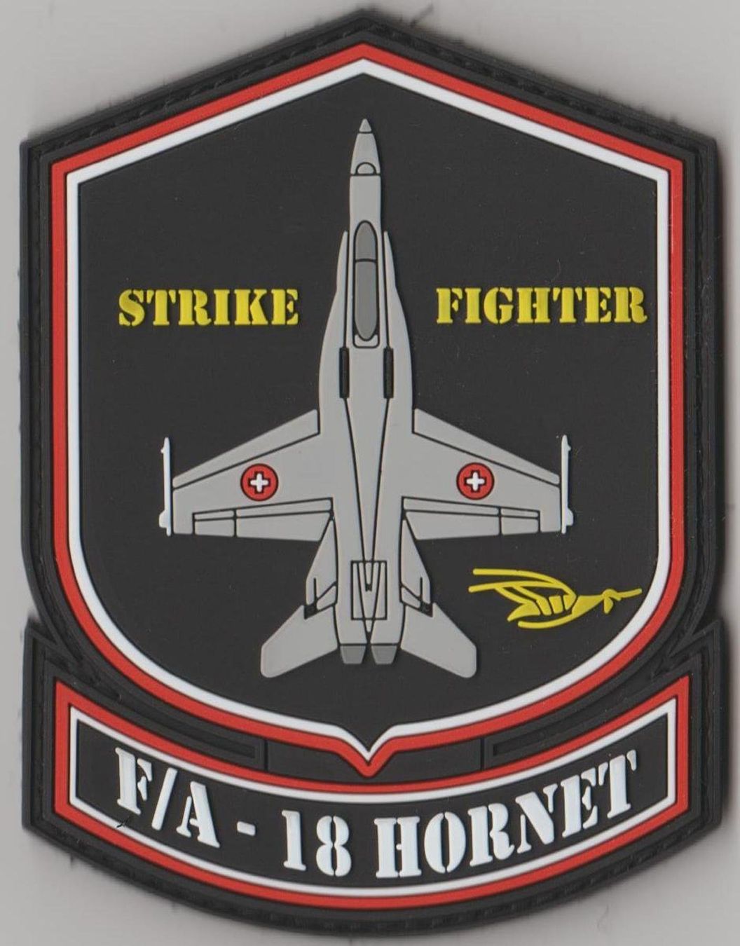 Schweizer Armee Plaketten & Abzeichen: Schweizer Luftwaffe F/A-18 Hornet Patch - Top Zustand! – Neu und originalverpackt aus Emmenbrücke von F.ingl-1947