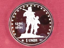 Silbermedaille 1 Unze 700 Jahre Eidgenossenschaft 1991