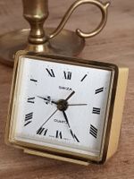 Wecker Swiza, vintage Gold mit Batterie, Swiss Made