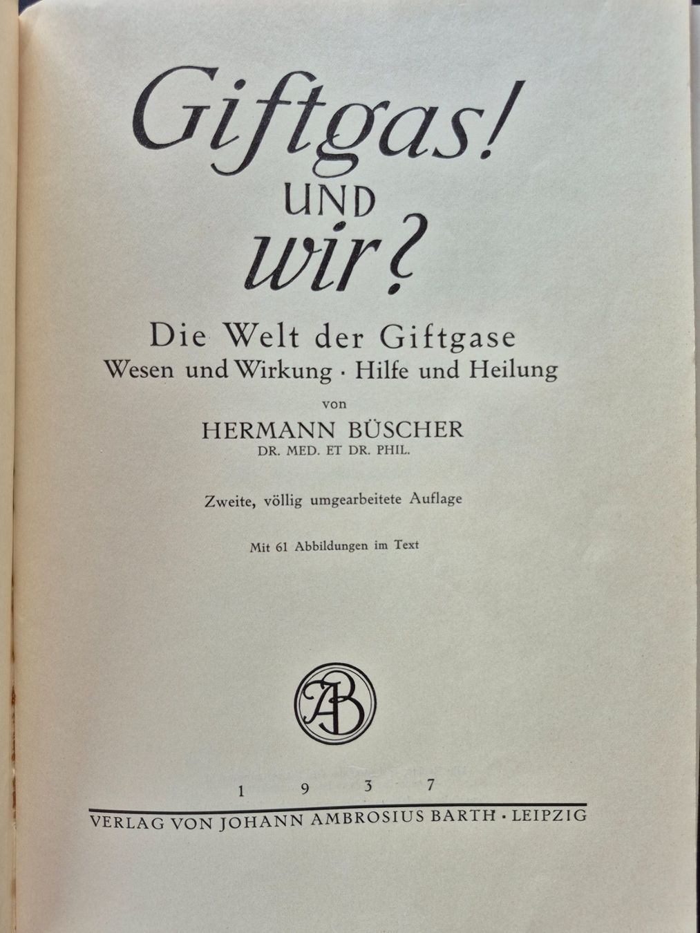 Libri: Giftgas! Und wir? – Usato da Balsthal venduto da Jamamoegg 1