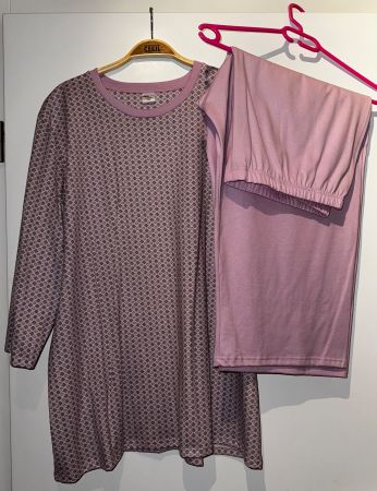 ISA Night and Home Nachthemd Pyjama Hose Pulli XL 48 50 Rosa
