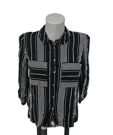 Bluse Stradivarius schwarz/weiss Gr. S Streifen neuw.